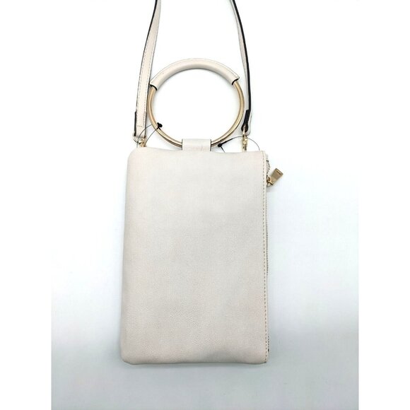 INC Charlii bangle handle women's crossbody bag clutch - WHITE/ BONE / OFF-WHITE - Picture 1 of 11